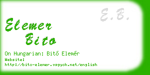 elemer bito business card